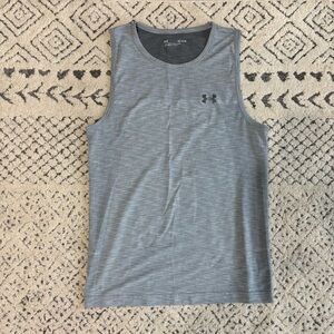 Under Armour Men’s small Heather Gray Sleeveless Training Tank with mesh detail